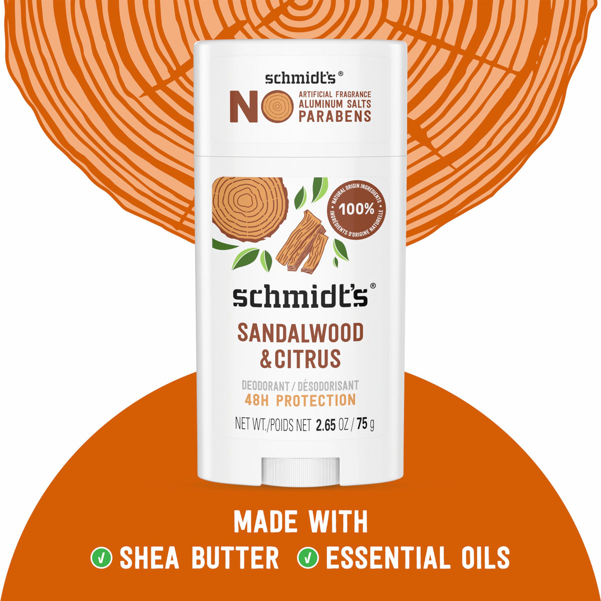 Schmidt's Sandalwood & Citrus Vegan Deodorant back view