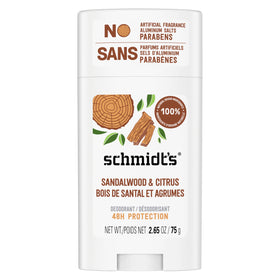 Schmidt's Sandalwood & Citrus Vegan Deodorant front view