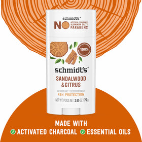 Schmidt's Sandalwood & Citrus Vegan Deodorant packaging