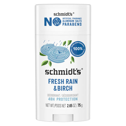 Schmidt's Vegan Deodorant Fresh Rain & Birch front view