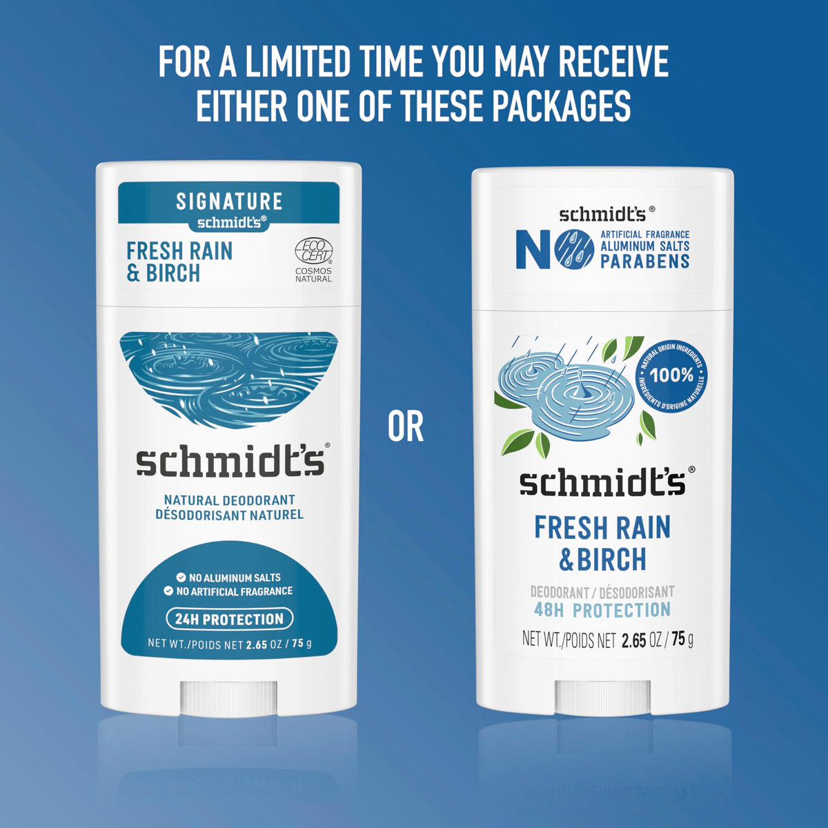 Schmidt's Vegan Deodorant Fresh Rain & Birch side view