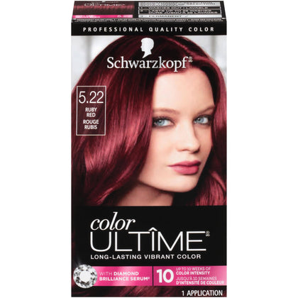Schwarzkopf Color ULTÎME® 5.22 Ruby Red Hair Dye kit front view