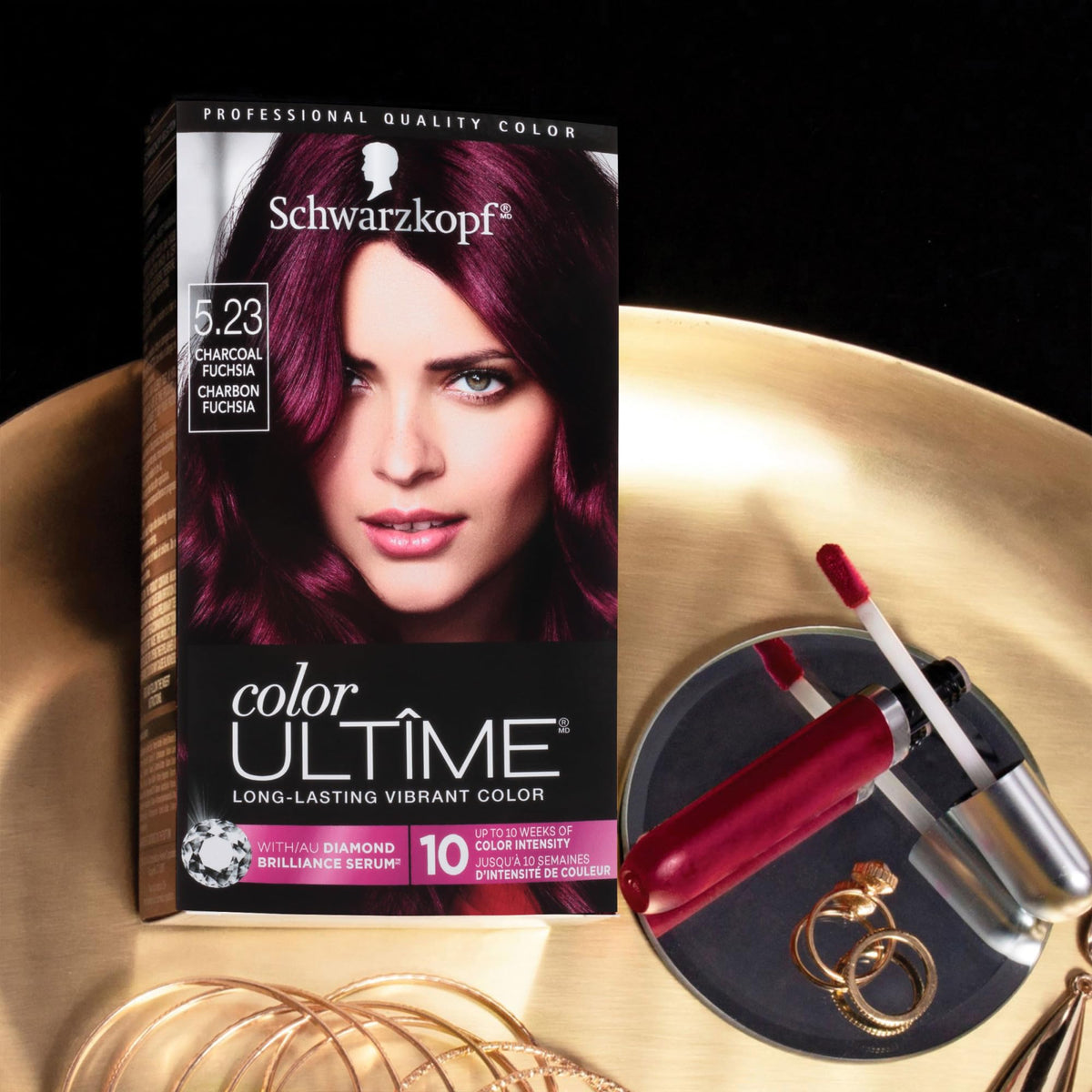 Schwarzkopf Color ULTÎME® 5.23 Charcoal Fuchsia results on hair