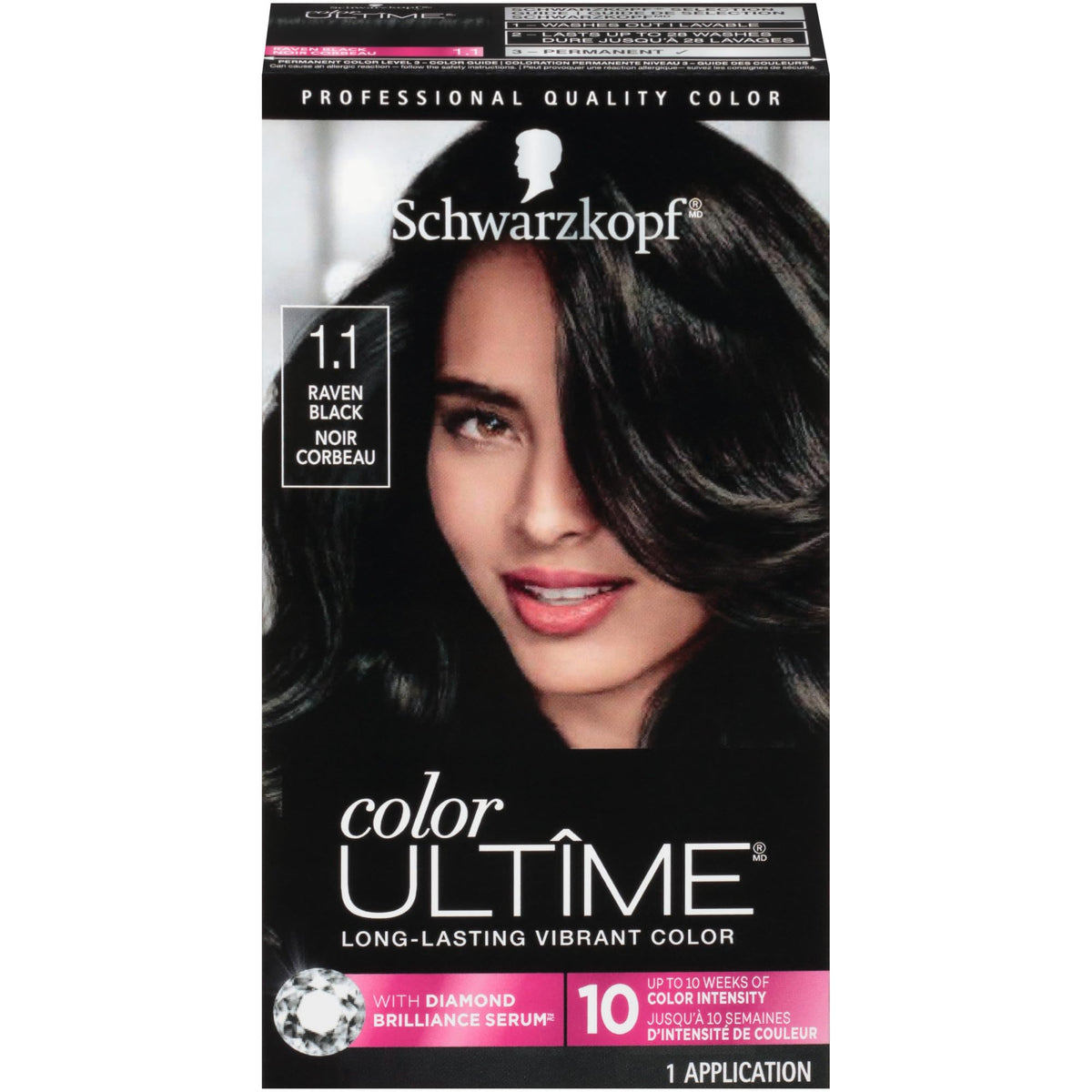 Schwarzkopf Color ULTÎME® Raven Black Hair Dye kit front view