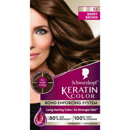Schwarzkopf Keratin Color 5.3 Berry Brown hair dye packaging front view
