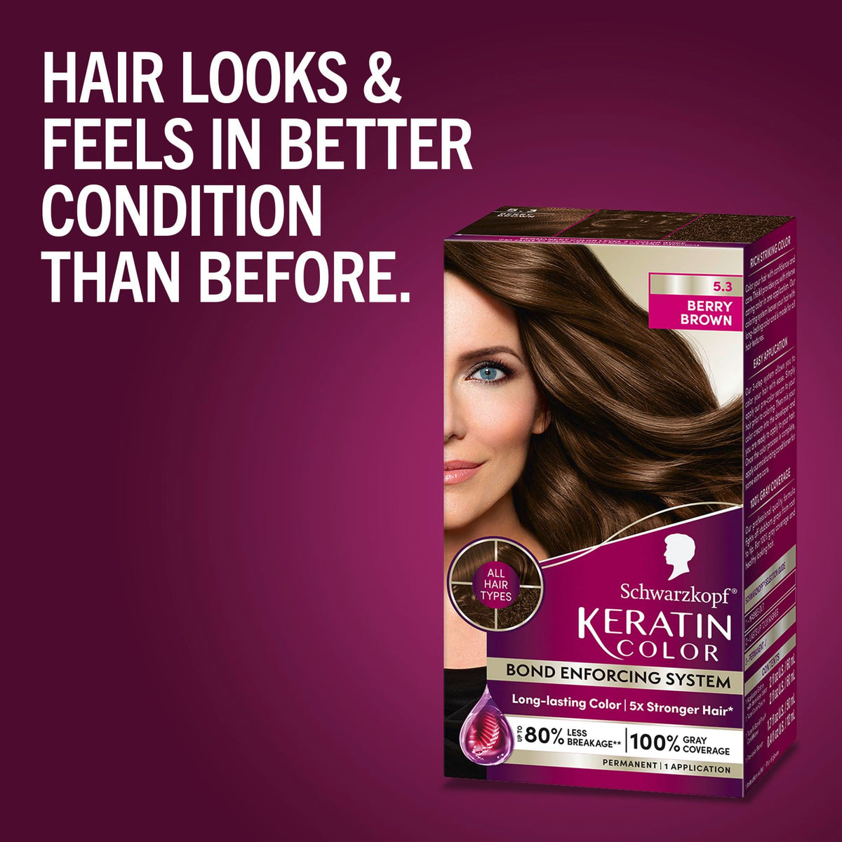 Schwarzkopf Keratin Color 5.3 Berry Brown post-colour conditioner tube
