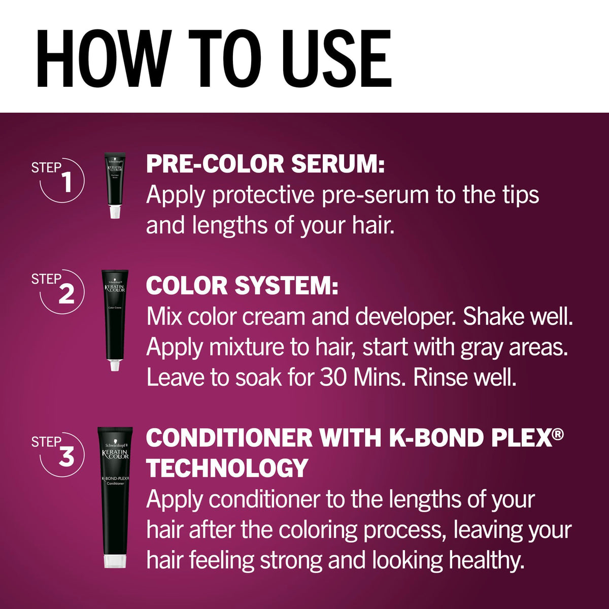 Schwarzkopf Keratin Hair Dye Cream ingredients list