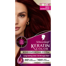 Schwarzkopf Keratin Permanent Hair Dye Cream 4.8 Rich Bordeaux front view
