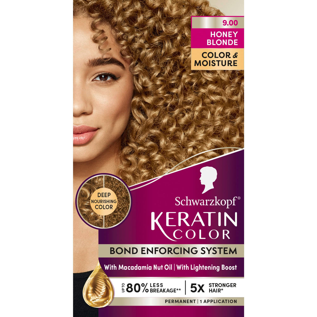 Schwarzkopf Keratin Permanent Hair Dye Cream 9.0 Honey Blonde front view