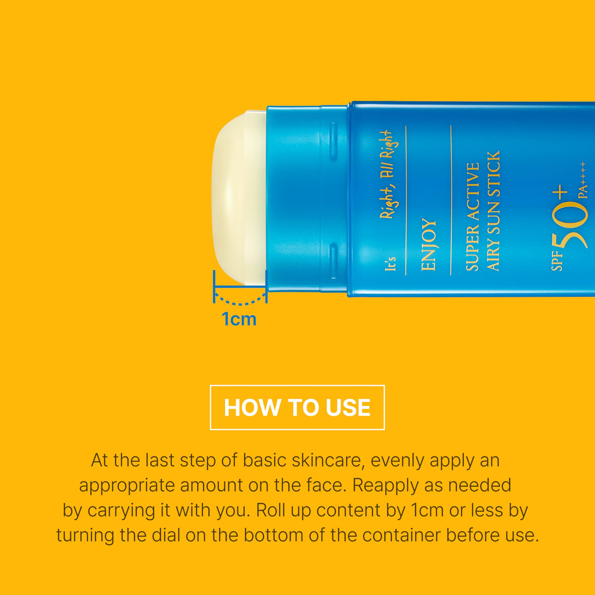 SCINIC Enjoy Super Active Airy Sun Stick SPF50+ with ingredients list