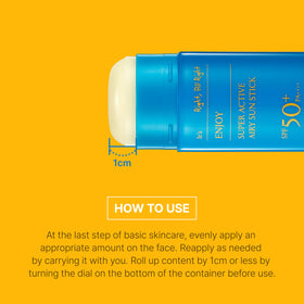 SCINIC Enjoy Super Active Airy Sun Stick SPF50+ with ingredients list