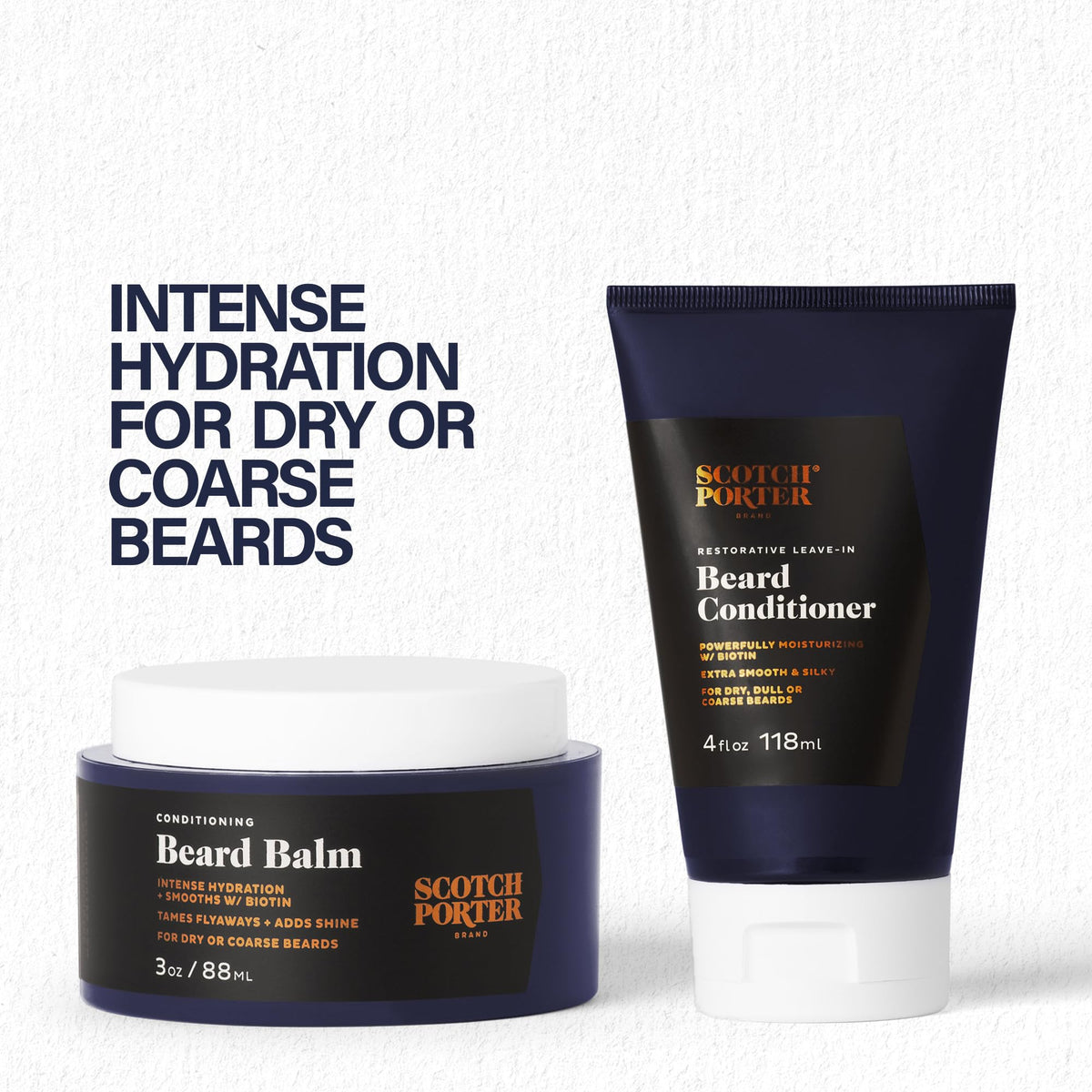 Scotch Porter Beard Balm and Leave-In Conditioner side view