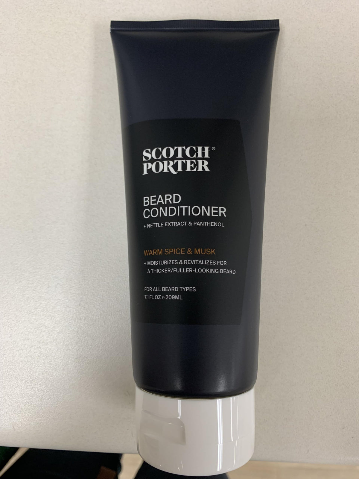 Scotch Porter Beard Conditioner bottle close-up