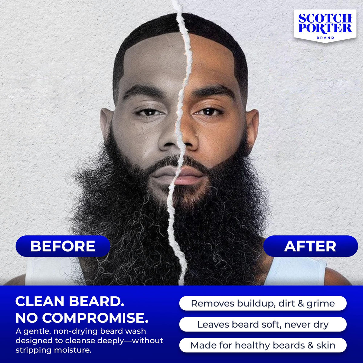 Scotch Porter Moisturizing Beard Wash back view showing ingredient list