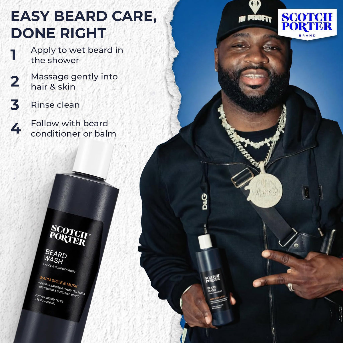 Scotch Porter Moisturizing Beard Wash close-up of pump