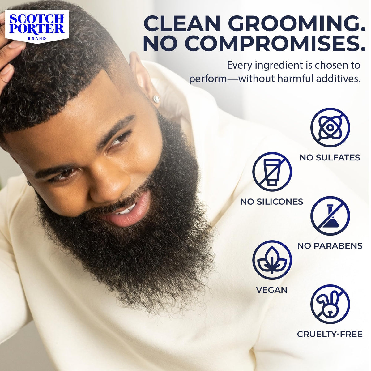 Scotch Porter Moisturizing Beard Wash Shampoo in a shower setting