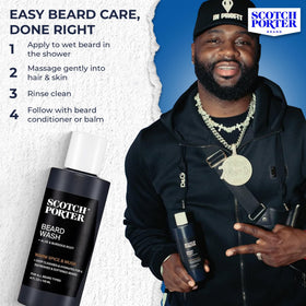 Scotch Porter Moisturizing Beard Wash Shampoo with pump