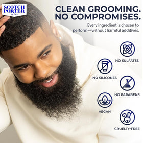 Scotch Porter Moisturizing Beard Wash with natural ingredients displayed