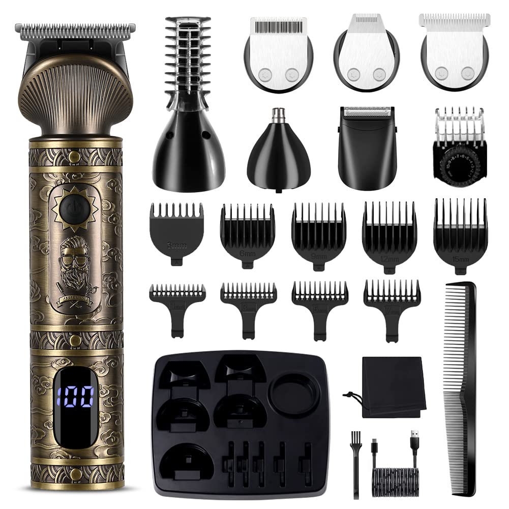 Scttomon Beard Trimmer Kit 7 in 1 with T-blade and guide combs