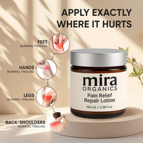 SDXJIOGE Mira Relief Repair Lotion lifestyle scene on a bathroom shelf