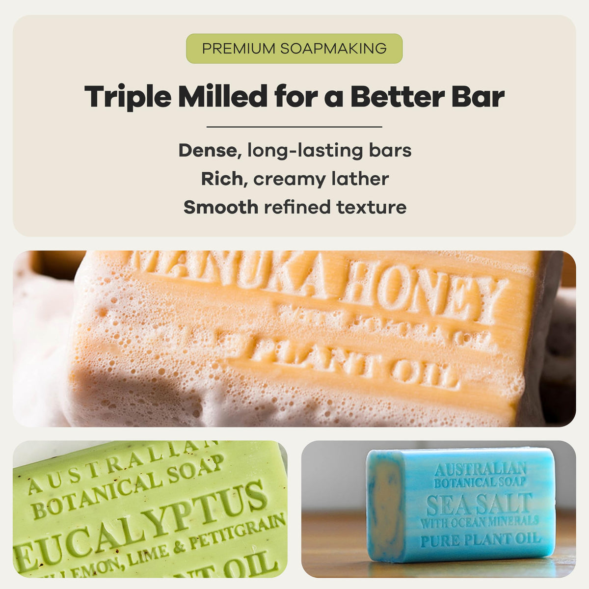 Sea Salt with Ocean Minerals soap bar close-up