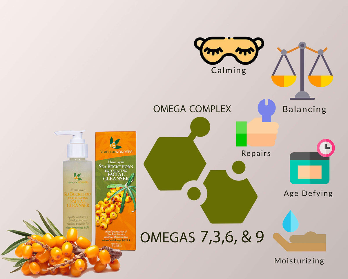SEABUCKWONDERS Omega 7 Sea Buckthorn Exfoliating Face Wash texture on hand