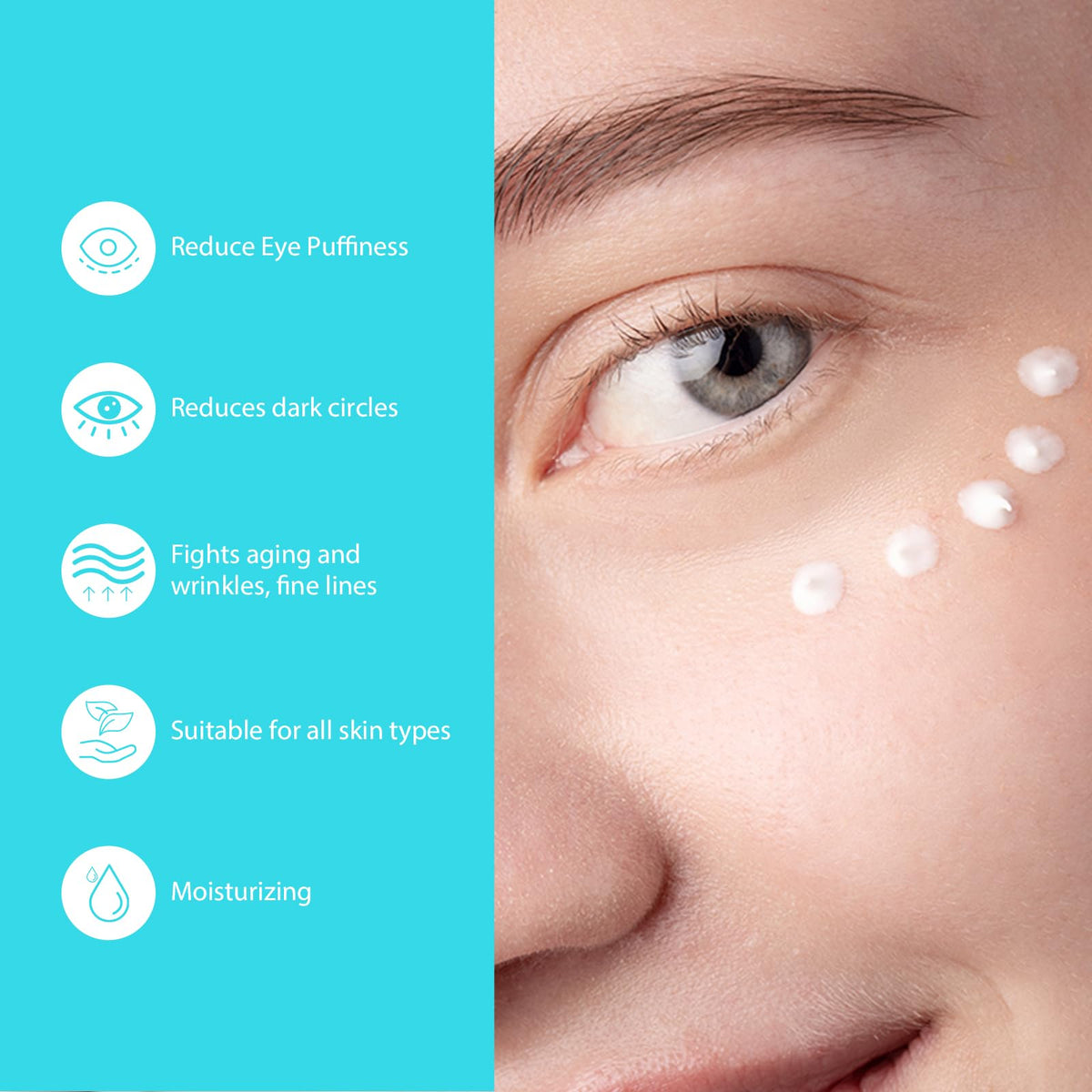 Seacall Retinol Eye Cream 15ml applied under eye area