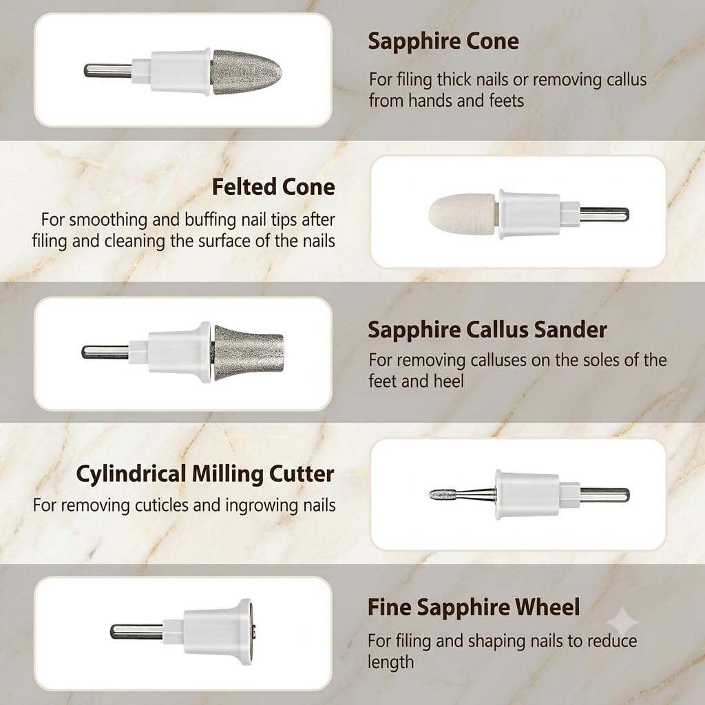 SEAMIND electric nail file showing speed settings