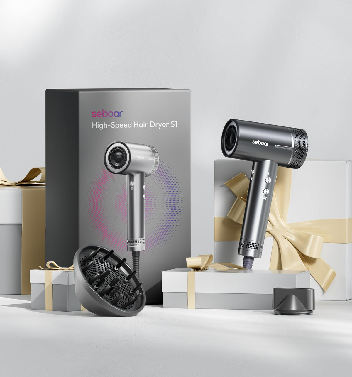 seboar High-Speed Ionic Hair Dryer with cool shot button