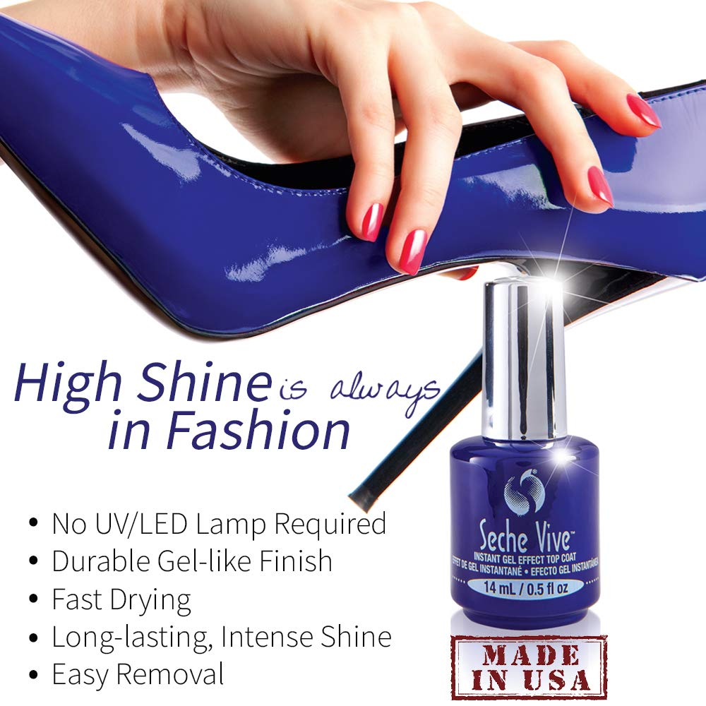 Seche Vive Gel Effect Top Coat with traditional nail polish