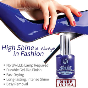 Seche Vive Gel Effect Top Coat with traditional nail polish