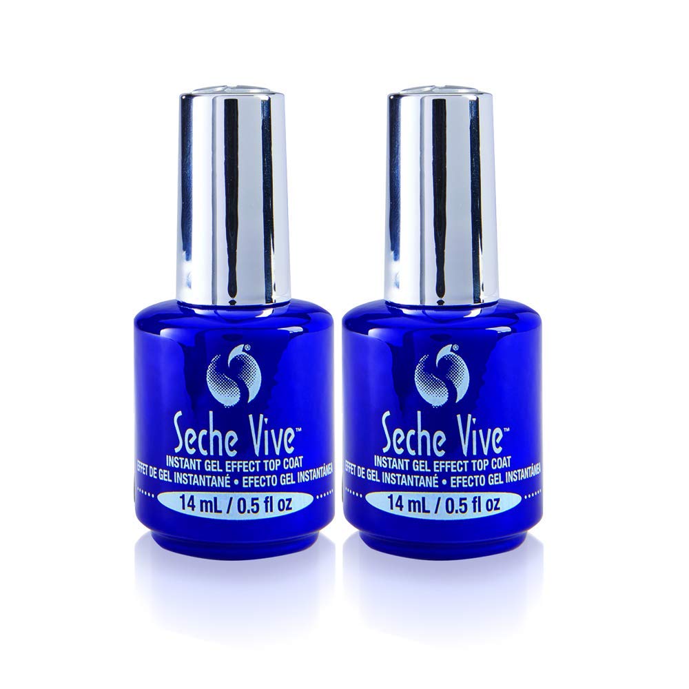 Seche Vive Instant Gel Effect Top Coat Nail Polish 2 Pack front view