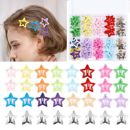 Secmity 55pcs Star Hair Clips multicolour assortment front view
