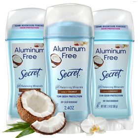 Secret Aluminum Free Deodorant for Women, coconut scent front view