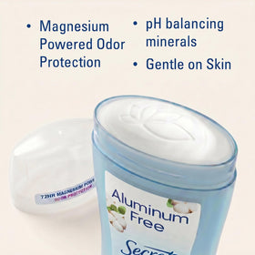 Secret Aluminum Free Deodorant for Women showing packaging details