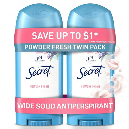 Secret Antiperspirant Deodorant 2-Pack front view with Powder Fresh scent
