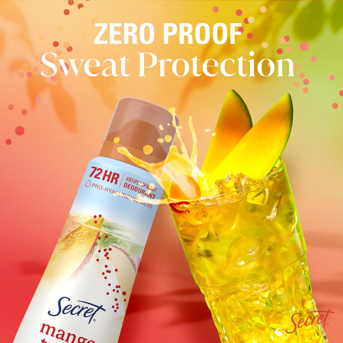 Secret Antiperspirant Deodorant 72-HR Freshness Mango Tango side view