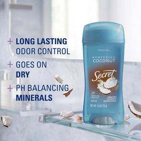 Secret Antiperspirant Deodorant clear gel formula close-up