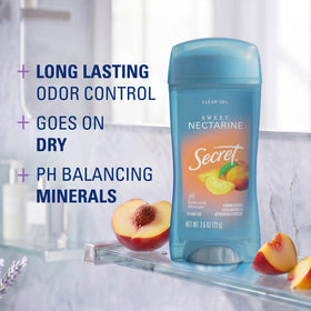 Secret Antiperspirant Deodorant clear gel formula close-up