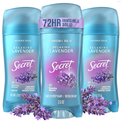 Secret Antiperspirant Deodorant for Women 72-hour protection lavender scent packaging