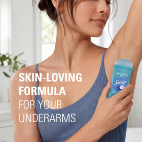 Secret Antiperspirant Deodorant for Women, back view with usage instructions