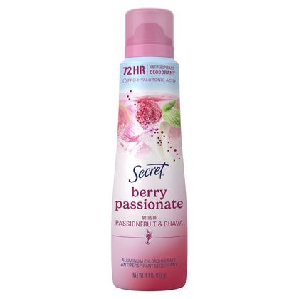 Secret Antiperspirant Deodorant for Women, Berry Passionate scent front view
