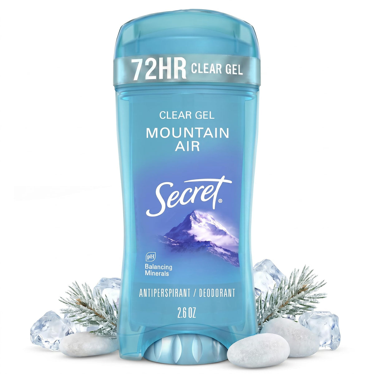 Secret Antiperspirant Deodorant for Women, clear gel formula front view
