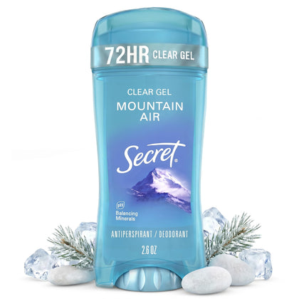 Secret Antiperspirant Deodorant for Women, clear gel formula front view