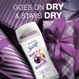 Secret Antiperspirant Deodorant Visions of Sugarplums on a vanity