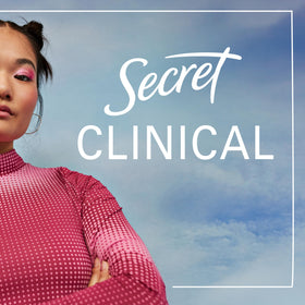 Secret Antiperspirant Deodorant with floral background