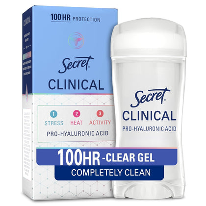Secret Clinical Strength Antiperspirant Deodorant 100HR Clear Gel front view
