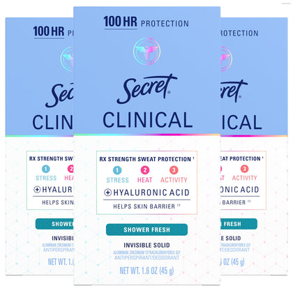 Secret Clinical Strength Antiperspirant Deodorant Pack of 3 front view