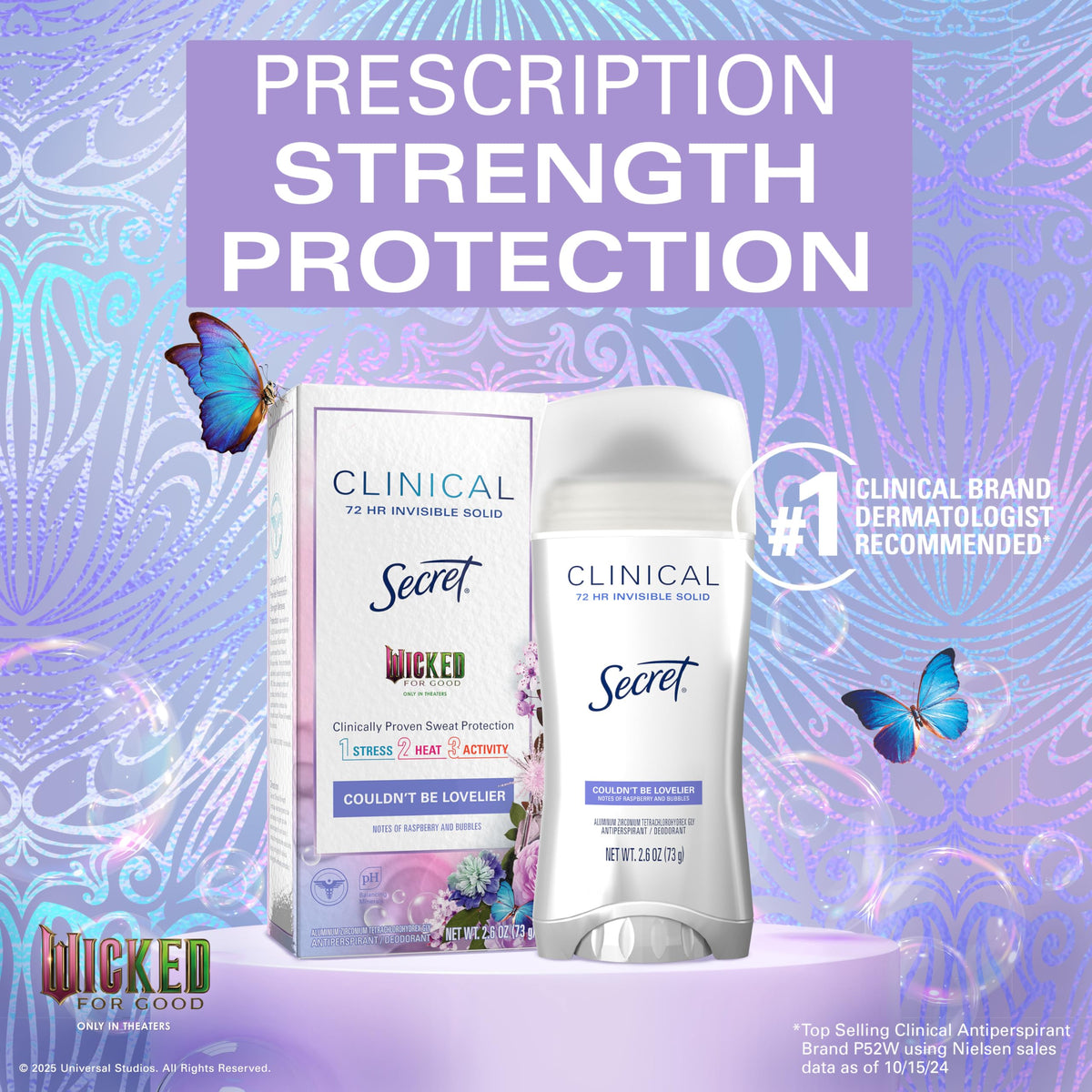 Secret Clinical Strength Antiperspirant Deodorant packaging with ingredients list