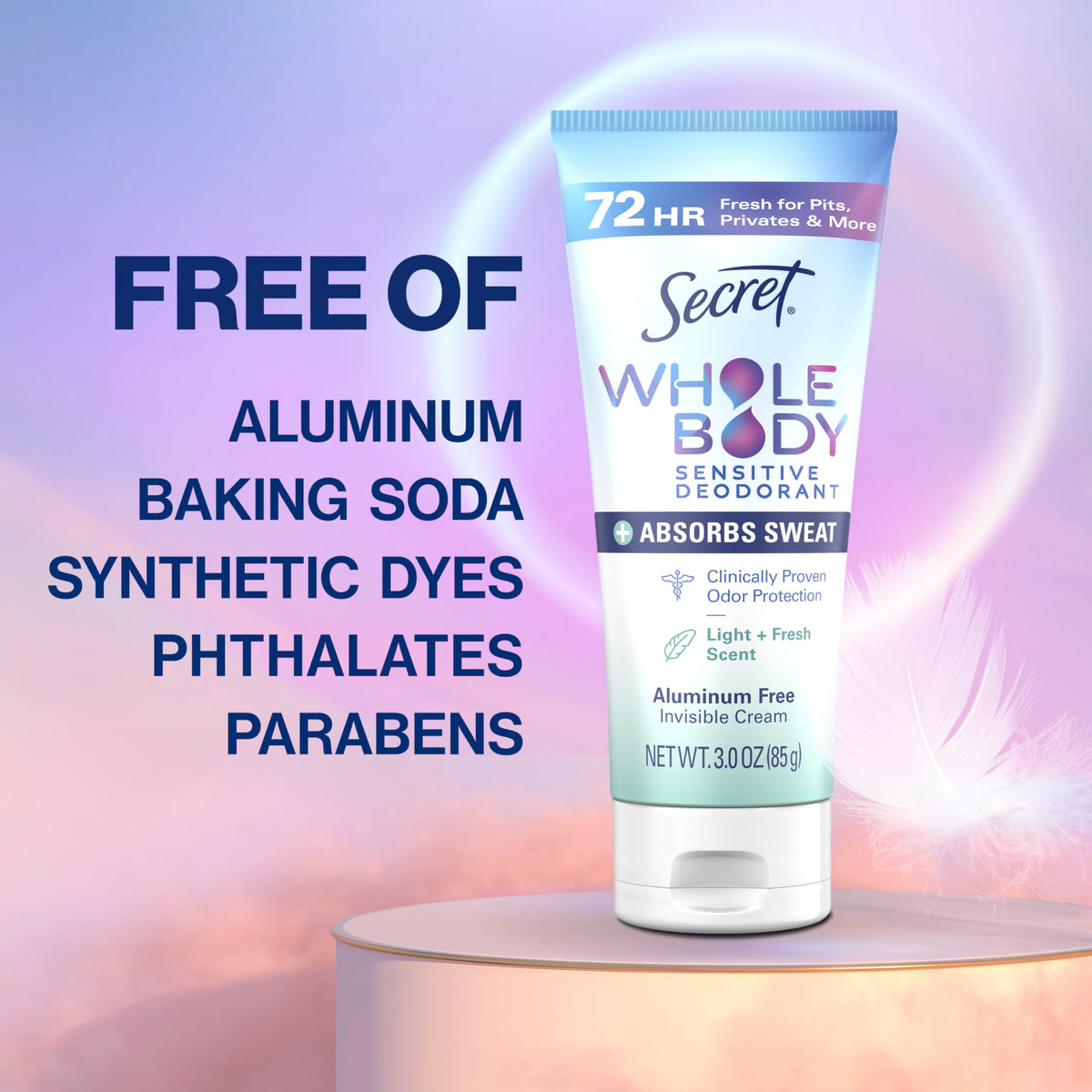 Secret deodorant cream lifestyle scene